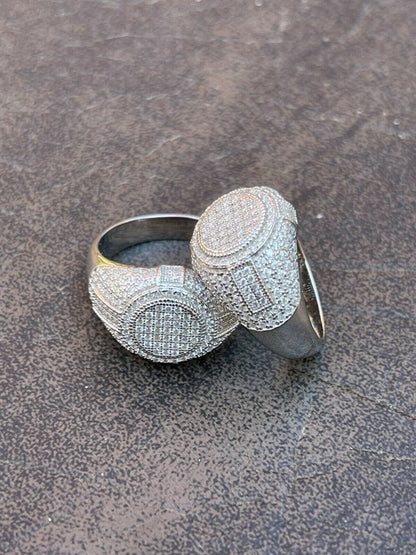 HarlemBling Solid 925 Silver Iced Hip Hop Pinky Ring REAL MOISSANITE Stone Pass Diamond Test