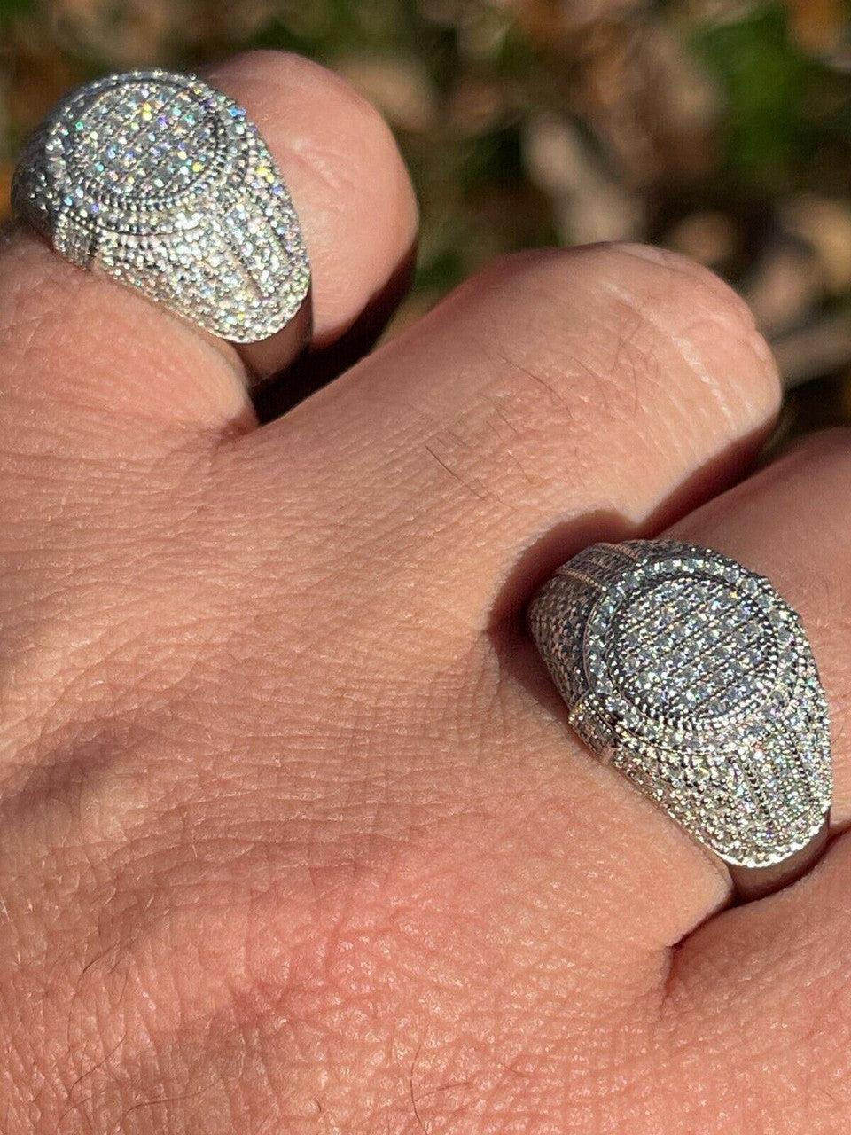 HarlemBling Solid 925 Silver Iced Hip Hop Pinky Ring REAL MOISSANITE Stone Pass Diamond Test