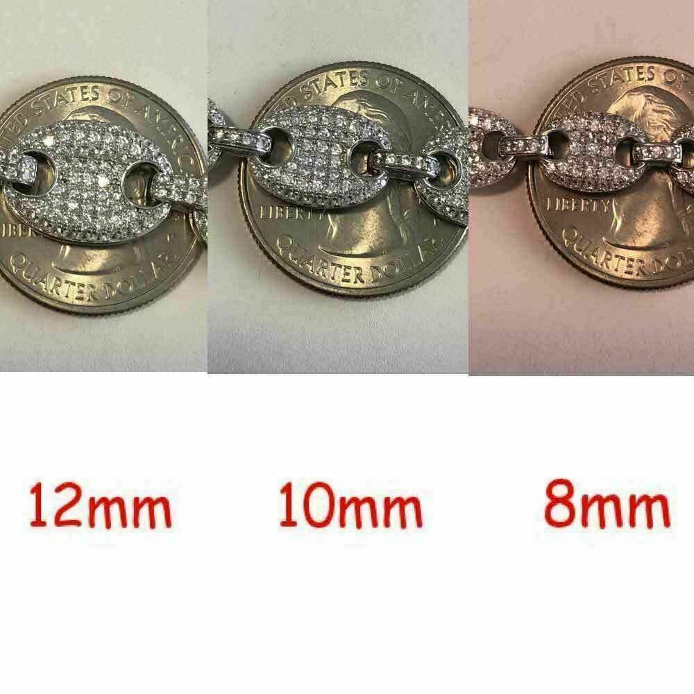 HarlemBling Solid 925 Silver Mens Mariner Gucci Link Chain ICY Man Diamond Hip Hop Bust Down