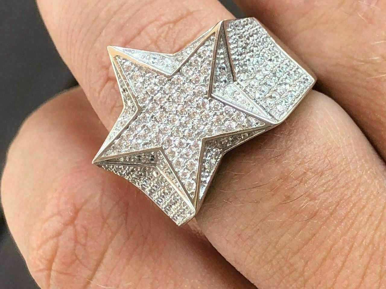 Hip Hop Star Ring Solid 925 Silver Men's Women's | Harlem Bling