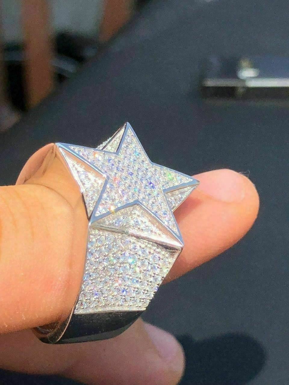 Hip Hop Star Ring Solid 925 Silver Men's Women's | Harlem Bling