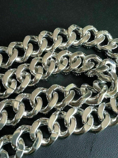 HarlemBling Solid 925 Sterling Silver 15mm Miami Cuban Chain 18 20 Choker 80ct Man Diamond