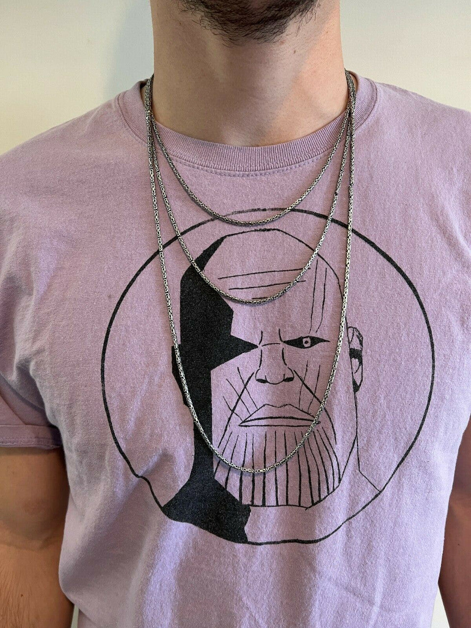 HarlemBling Solid 925 Sterling Silver Black Rhodium Byzantine Rope Chain Necklace 2mm 16-30