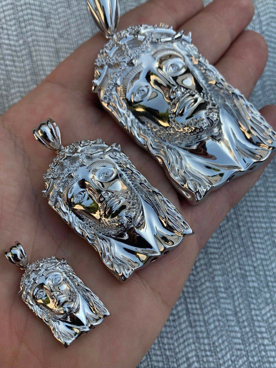 Solid 925 Sterling Silver Jesus Pendant | Harlem Bling – Harlembling