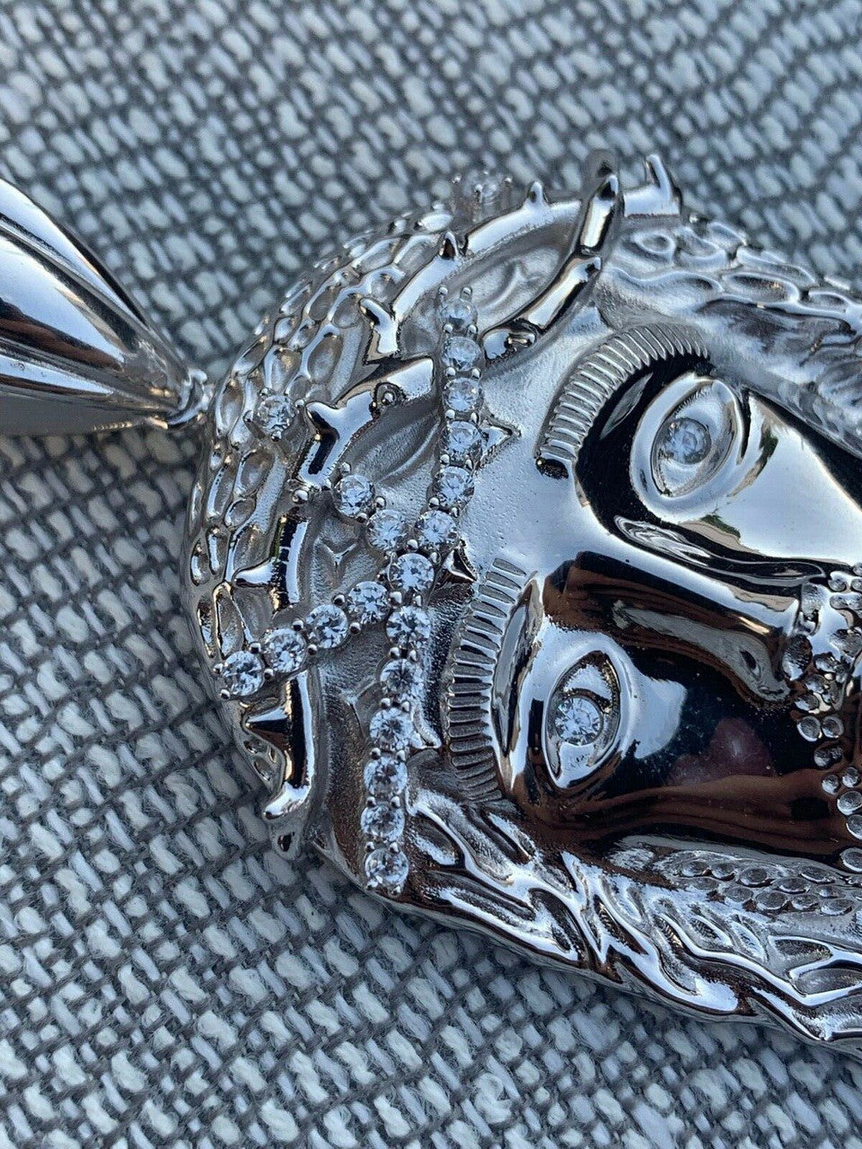 HarlemBling Solid 925 Sterling Silver Jesus Pendant