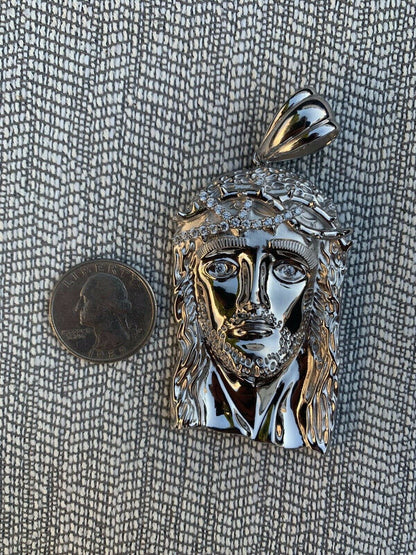 HarlemBling Solid 925 Sterling Silver Jesus Pendant