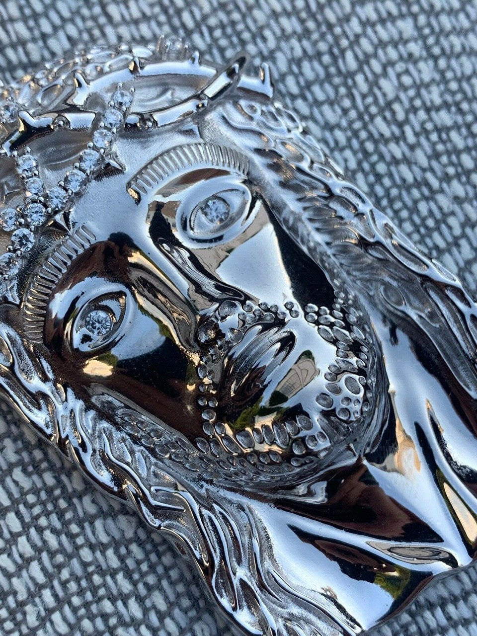 フランクリン ジーザス シルバー ブラック 925 JESUS SILVER Solid 925 Sterling Silver Jesus Pendant | Harlem Bling – Harlembling