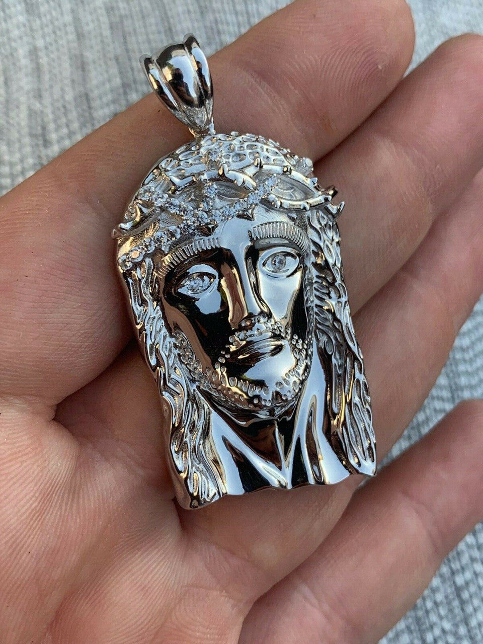 HarlemBling Solid 925 Sterling Silver Jesus Pendant