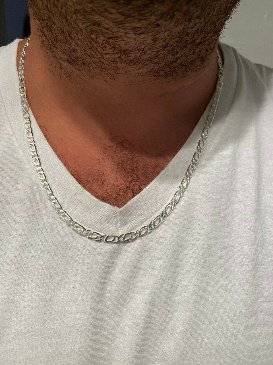 HarlemBling Solid 925 Sterling Silver Mens 5mm Custom Tigers Eye Chain Necklace Or Bracelet