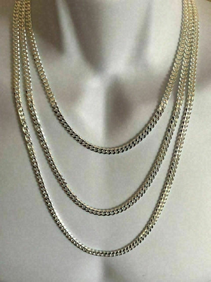 HarlemBling Solid 925 Sterling Silver Mens 5mm Tight Link Miami Cuban Link Chain Heavy ITALY