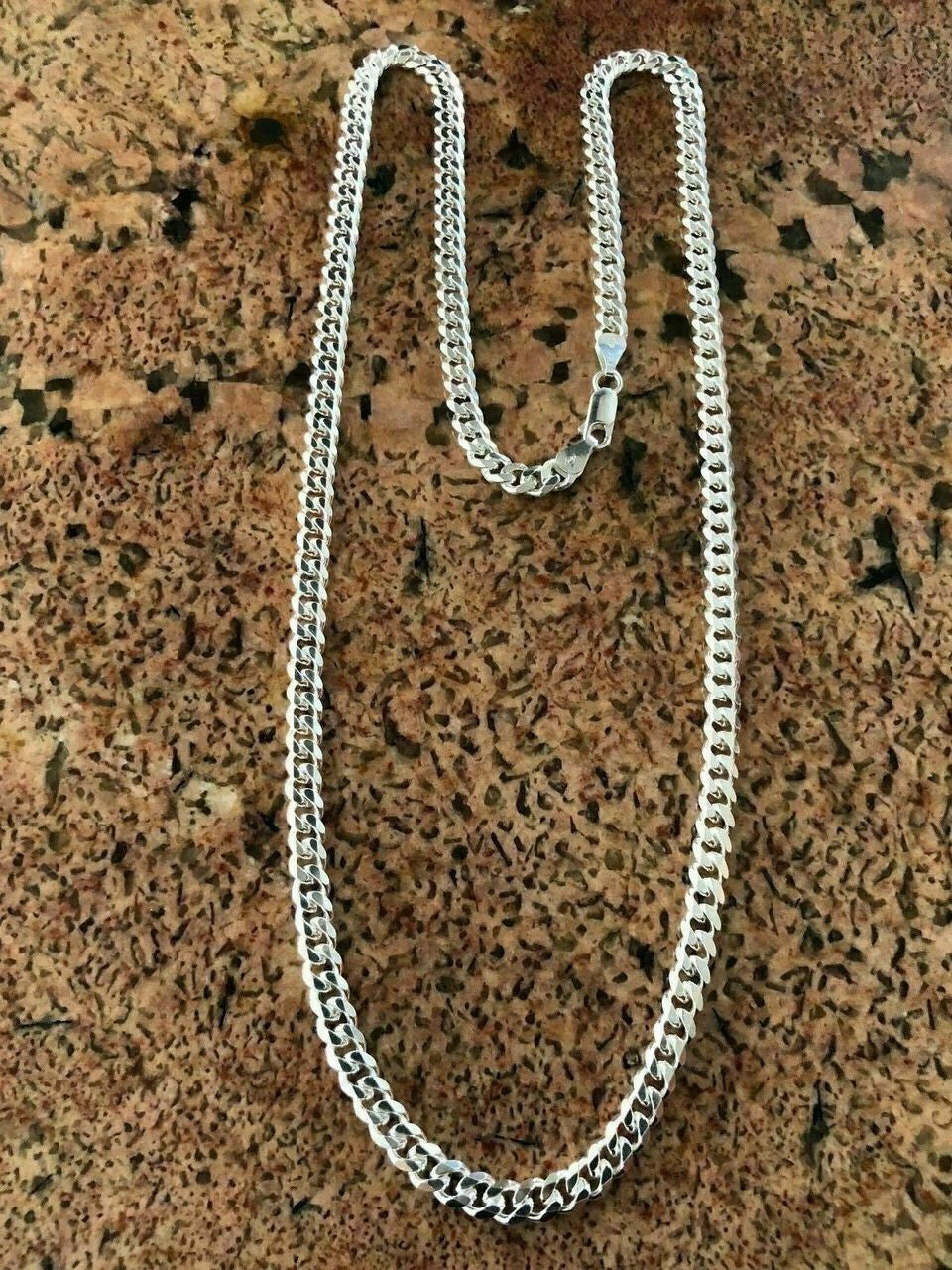 HarlemBling Solid 925 Sterling Silver Mens 5mm Tight Link Miami Cuban Link Chain Heavy ITALY