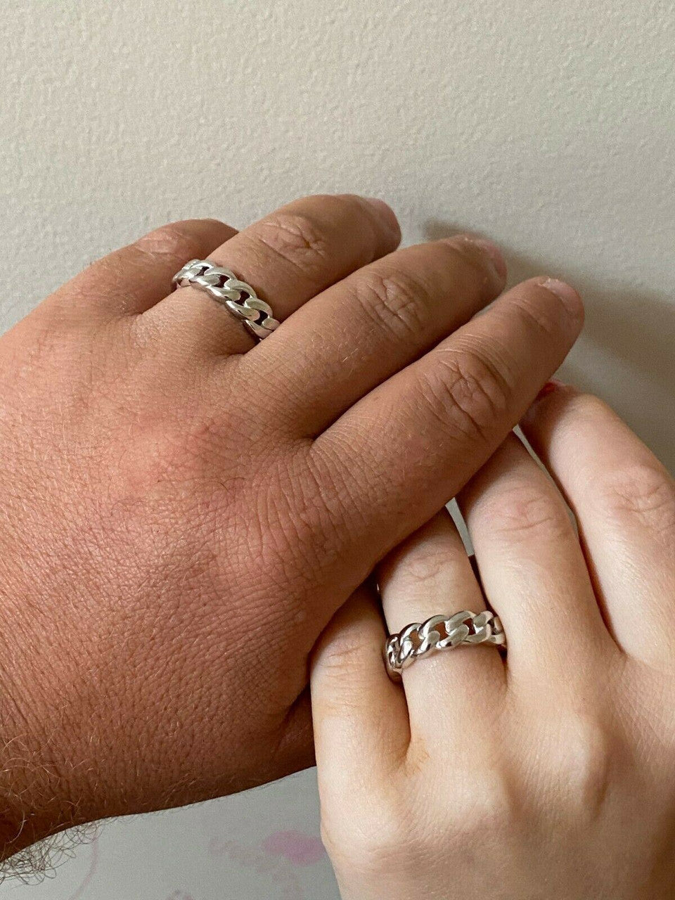 HarlemBling Solid 925 Sterling Silver Mens Ladies 6mm Wedding Band Cuban Link Ring Sz 6-13