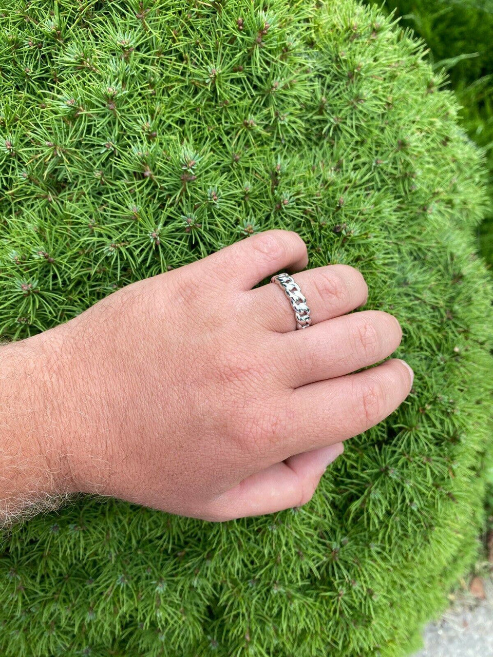 HarlemBling Solid 925 Sterling Silver Mens Ladies 6mm Wedding Band Cuban Link Ring Sz 6-13