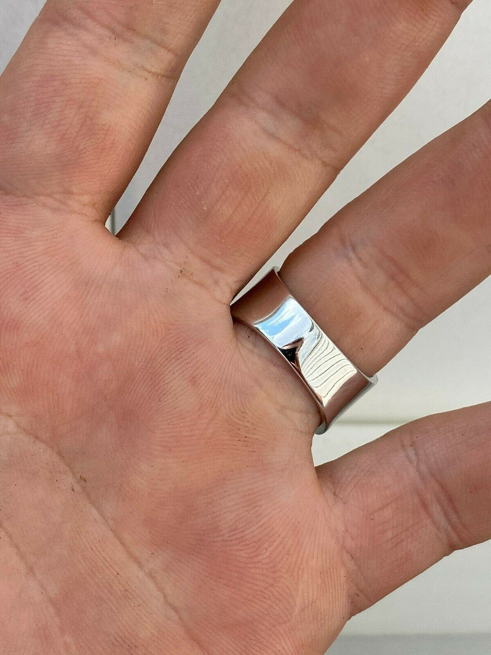 HarlemBling Solid 925 Sterling Silver Nugget Ring Blue Lives Matter Thin Blue Line Police