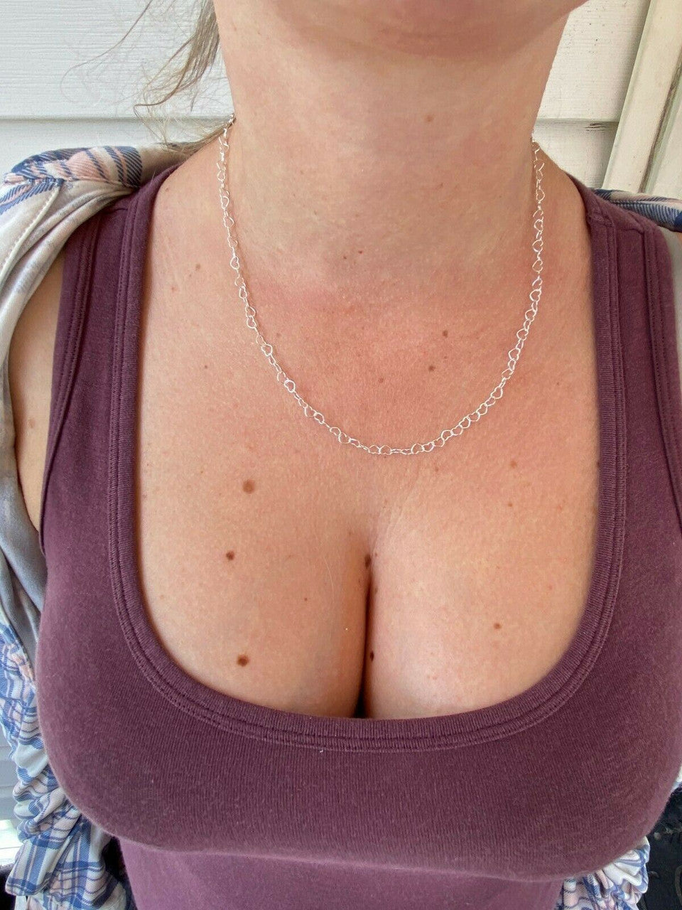 HarlemBling Solid 925 Sterling Silver Paperclip Heart Link Chain Necklace Italy 14 - 24