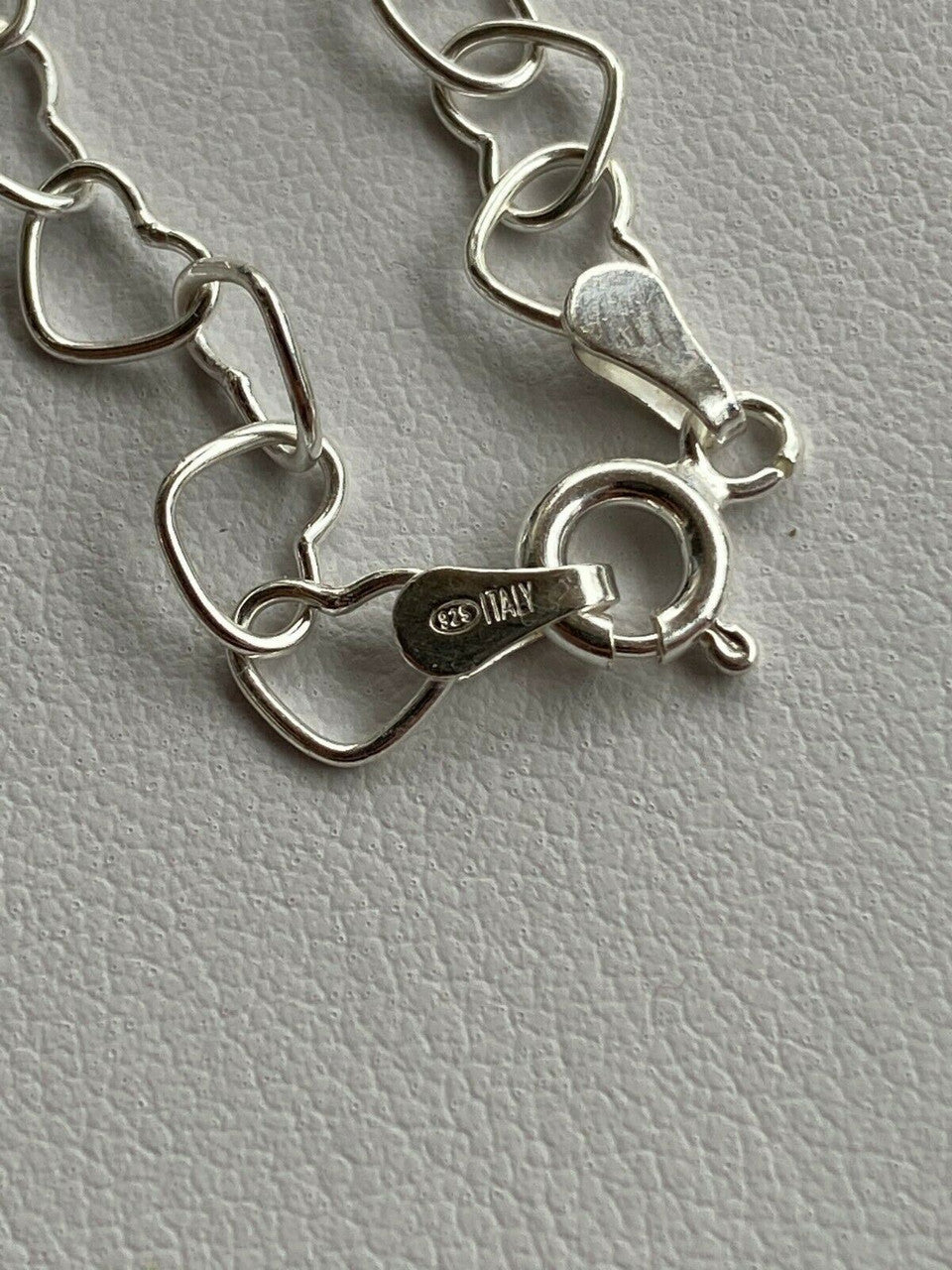 HarlemBling Solid 925 Sterling Silver Paperclip Heart Link Chain Necklace Italy 14 - 24