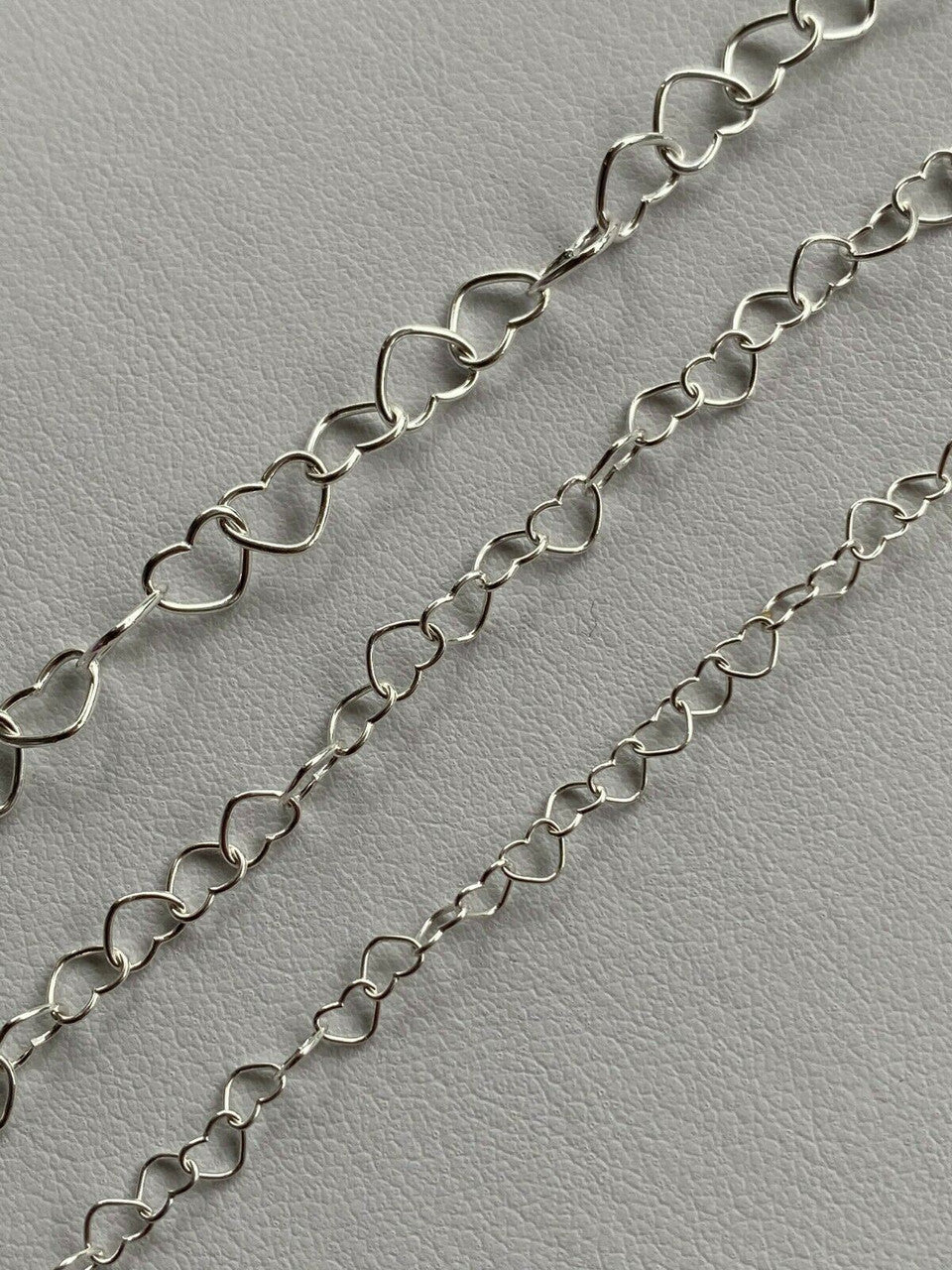 HarlemBling Solid 925 Sterling Silver Paperclip Heart Link Chain Necklace Italy 14 - 24