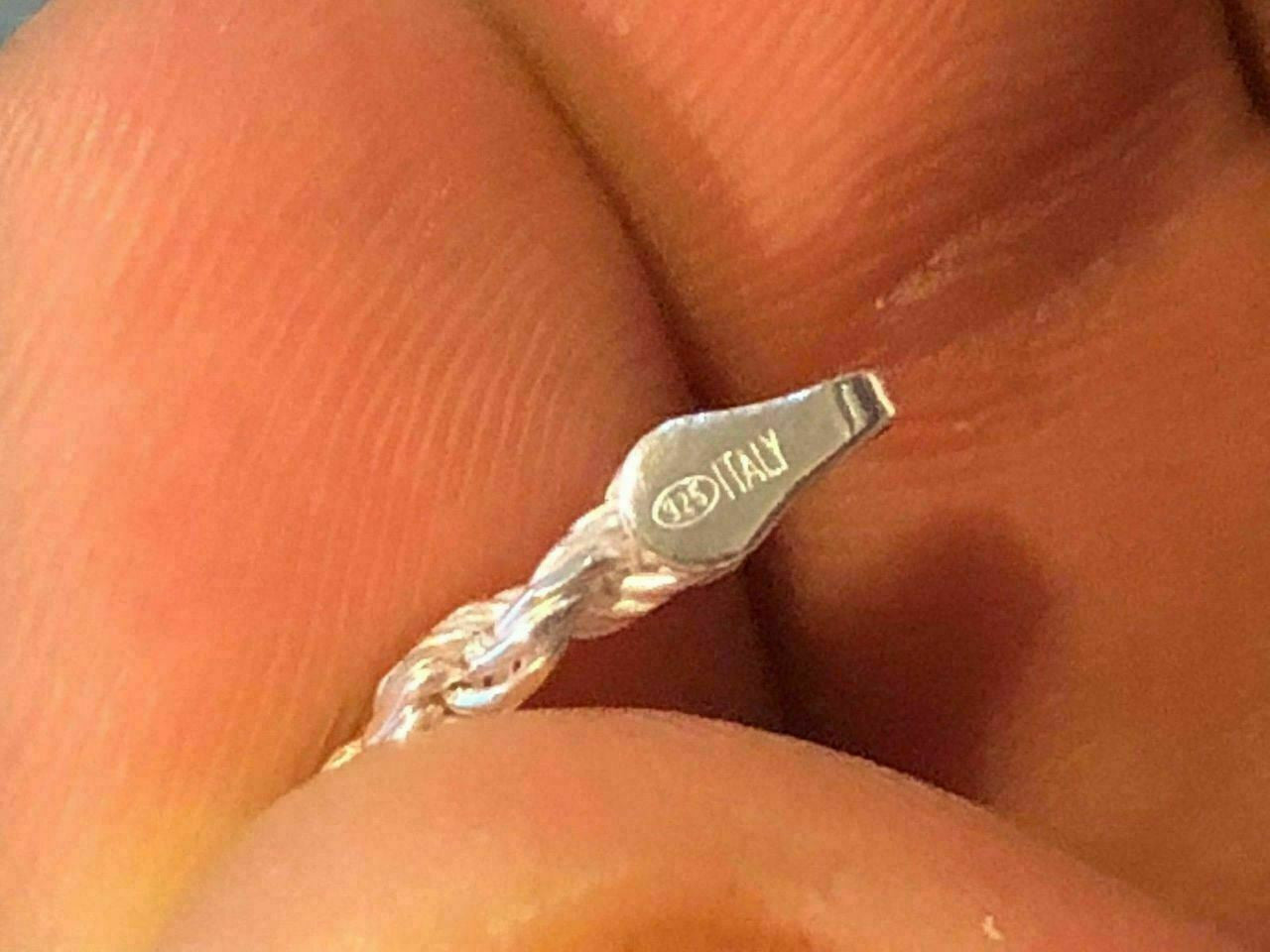 HarlemBling Solid 925 Sterling Silver Rope Chain MADE IN ITALY Mens Womens 2.5mm 16-30