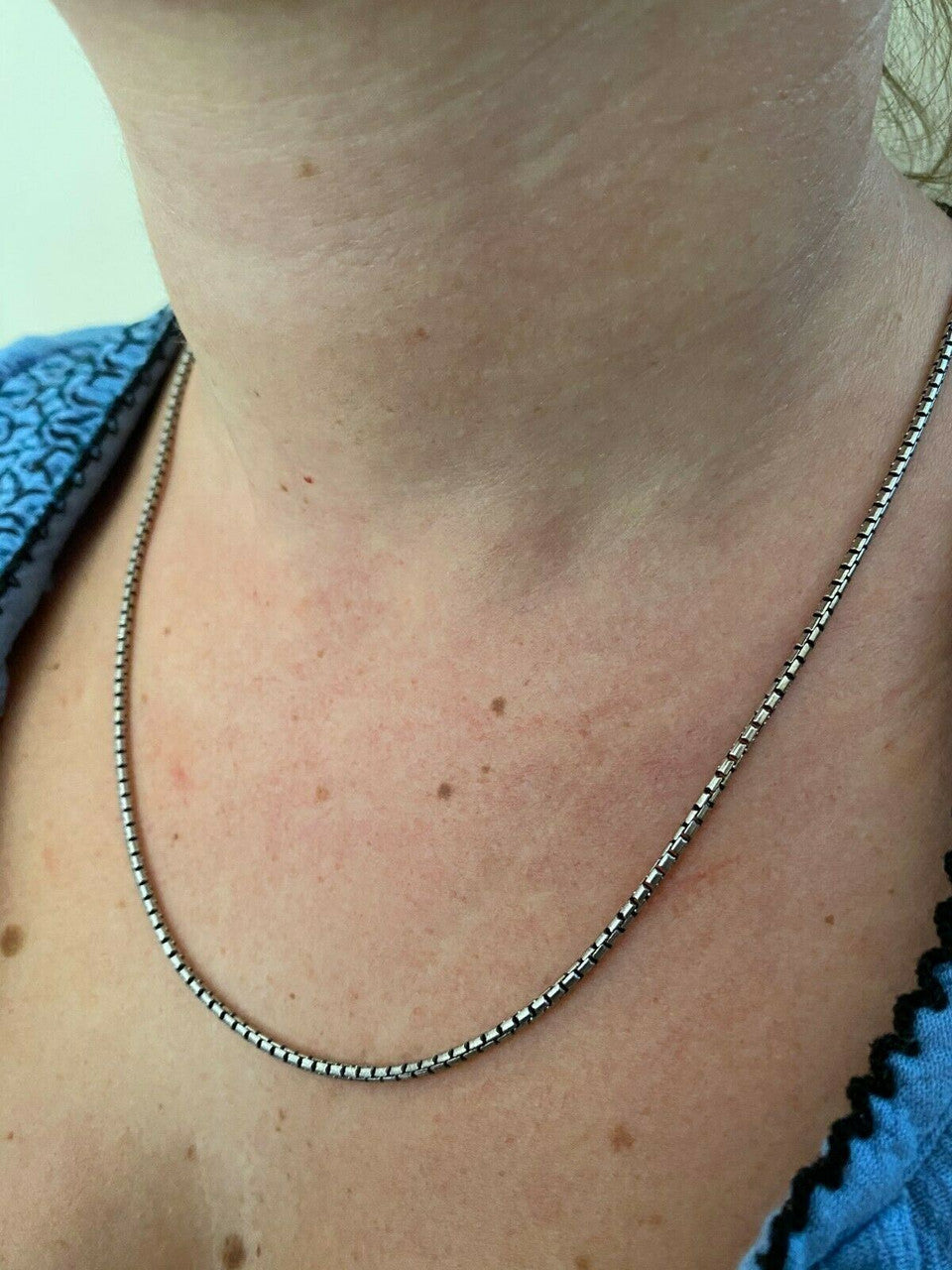 HarlemBling Solid 925 Sterling Silver Rounded Box Chain 2mm Necklace Black Oxidized Rhodium