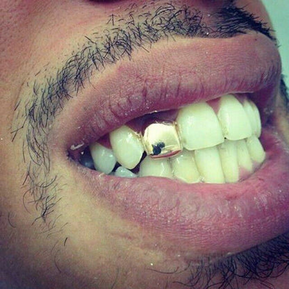 HarlemBling Solid 925 Sterling Silver Single Tooth Grillz Real Custom Hip Hop Grills Caps