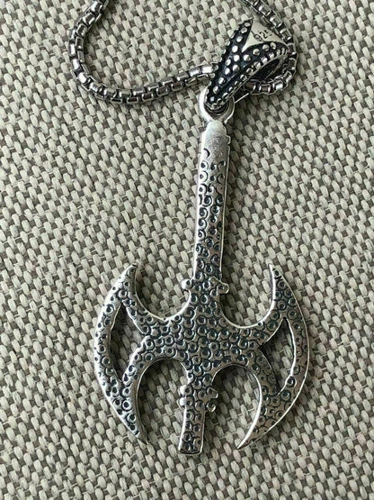 HarlemBling Solid 925 Sterling Silver Viking Battle Ax Mens Gothic Pendant W 22 Chain