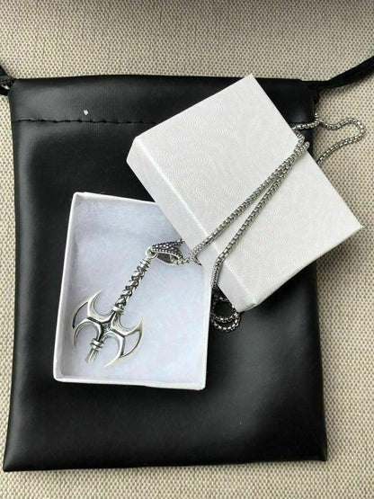 HarlemBling Solid 925 Sterling Silver Viking Battle Ax Mens Gothic Pendant W 22 Chain