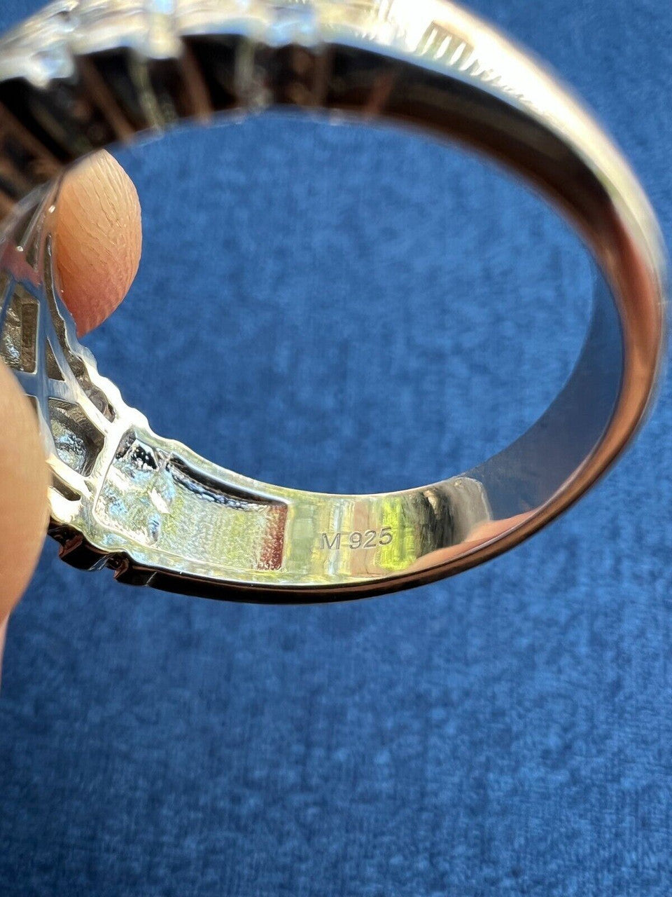 HarlemBling Solid Mens MOISSANITE Nugget Ring Real 925 Silver Iced Pinky Pass Diamond Test