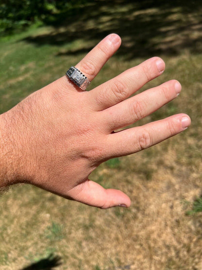 HarlemBling Solid Mens MOISSANITE Nugget Ring Real 925 Silver Iced Pinky Pass Diamond Tester