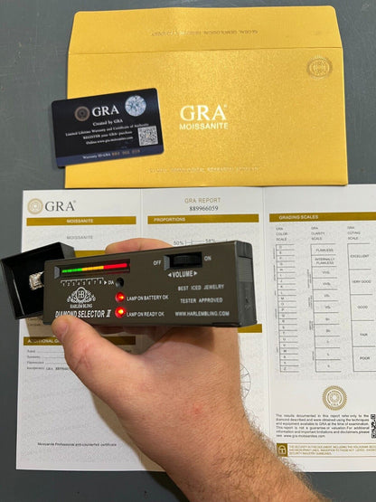 HarlemBling Solid Mens MOISSANITE Nugget Ring Real 925 Silver Iced Pinky Pass Diamond Tester