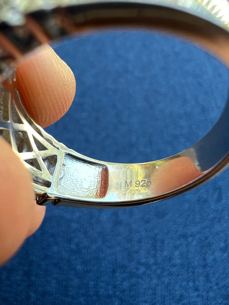 HarlemBling Solid Mens MOISSANITE Nugget Ring Real 925 Silver Iced Pinky Pass Diamond Tester