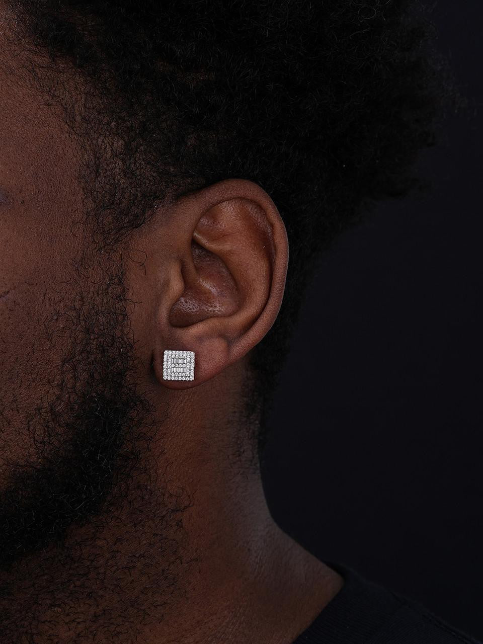 HarlemBling Southern Gangster Earrings - 925 Silver - CZ Stones - 10mm