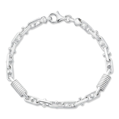 HarlemBling Spring Barrel Rolo Link Bracelet - 925 Sterling Silver - 7"-9" - 5mm