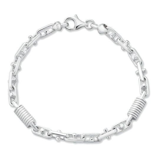 HarlemBling Spring Barrel Rolo Link Bracelet - 925 Sterling Silver - 7"-9" - 5mm