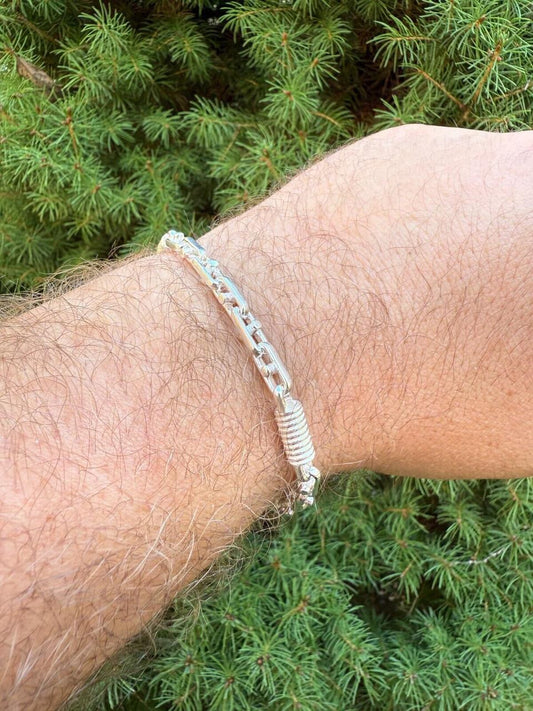 HarlemBling Spring Barrel Rolo Link Bracelet - 925 Sterling Silver - 7"-9" - 5mm