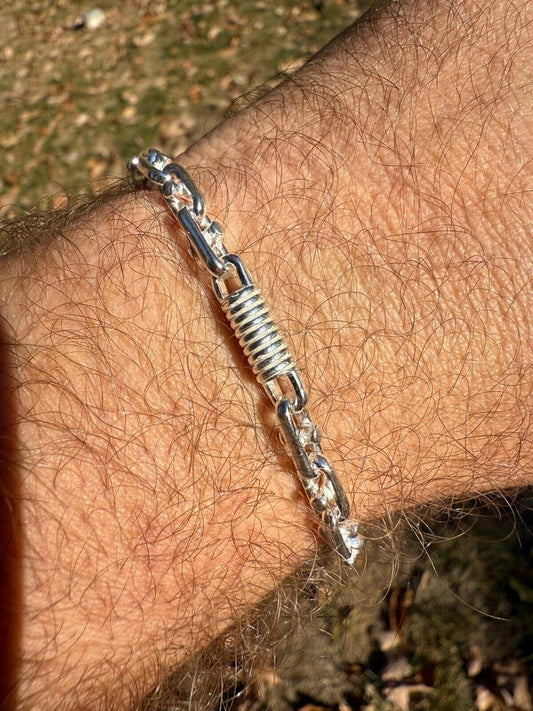 HarlemBling Spring Barrel Rolo Link Bracelet - 925 Sterling Silver - 7"-9" - 5mm