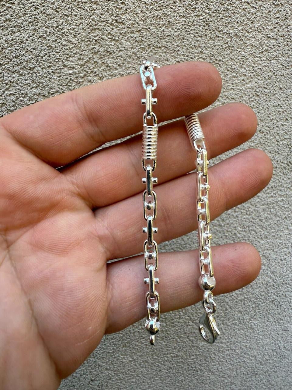 HarlemBling Spring Barrel Rolo Link Bracelet - 925 Sterling Silver - 7"-9" - 5mm