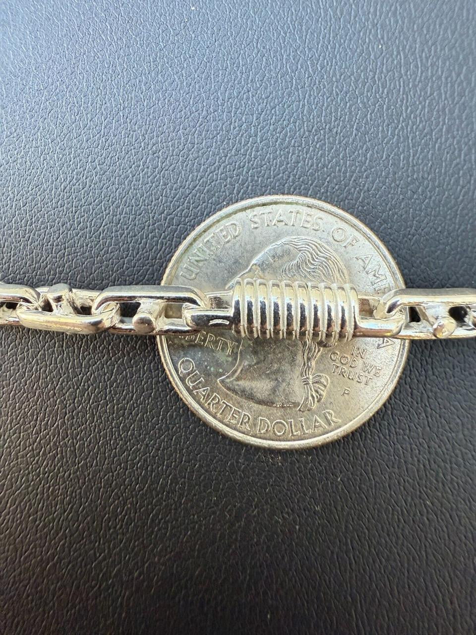 HarlemBling Spring Barrel Rolo Link Bracelet - 925 Sterling Silver - 7"-9" - 5mm