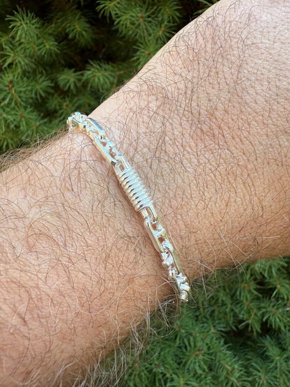 HarlemBling Spring Barrel Rolo Link Bracelet - 925 Sterling Silver - 7"-9" - 5mm