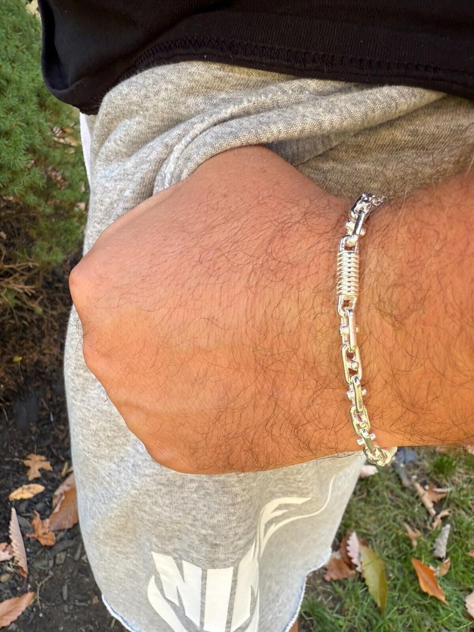 HarlemBling Spring Barrel Rolo Link Bracelet - 925 Sterling Silver - 7"-9" - 5mm