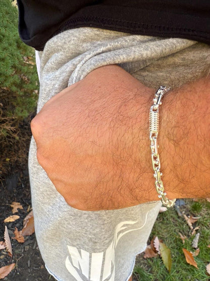 HarlemBling Spring Barrel Rolo Link Bracelet - 925 Sterling Silver - 7"-9" - 5mm
