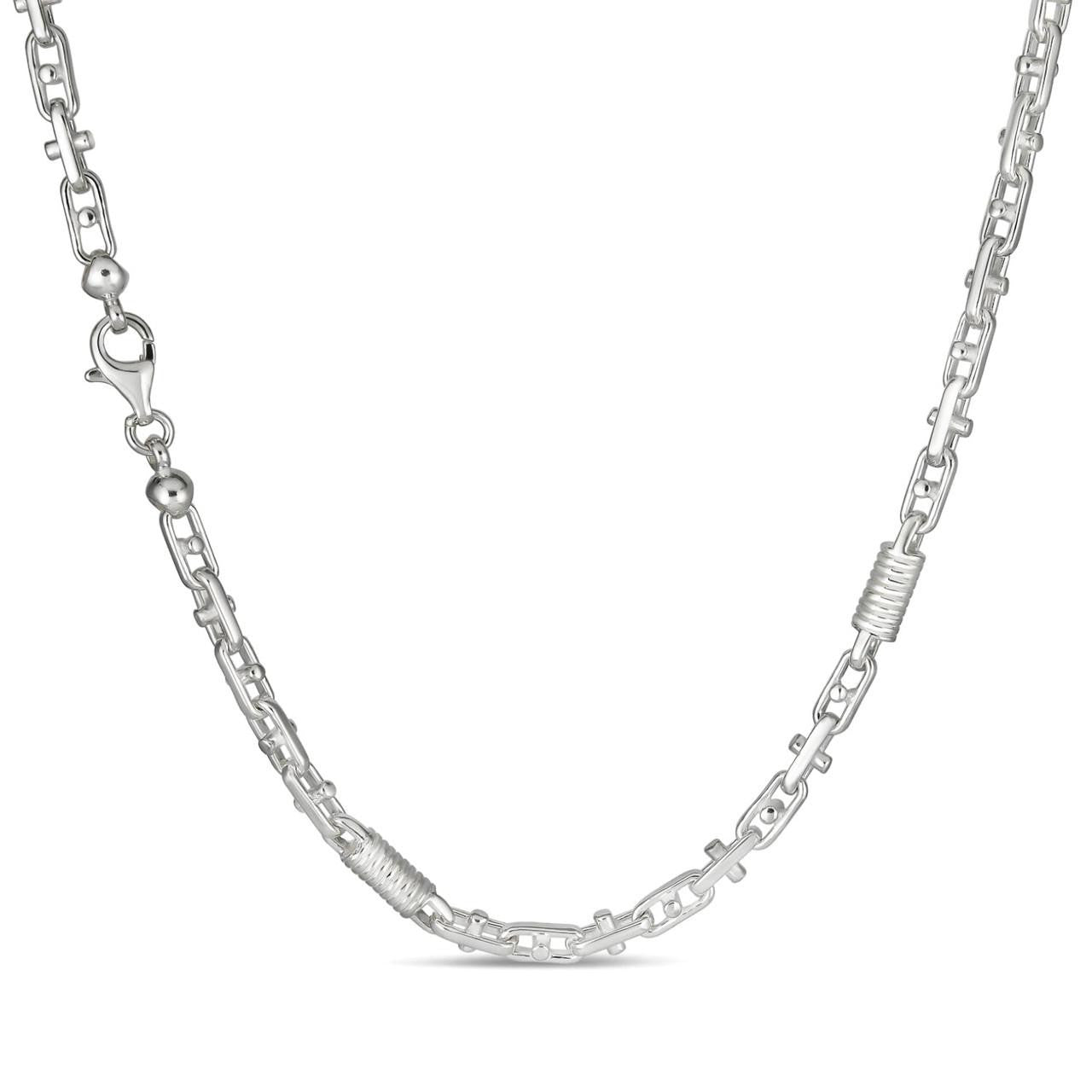 HarlemBling Spring Barrel Rolo Link Chain Necklace - 925 Sterling Silver - 18"-28" - 5mm