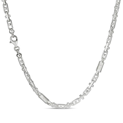 HarlemBling Spring Barrel Rolo Link Chain Necklace - 925 Sterling Silver - 18"-28" - 5mm