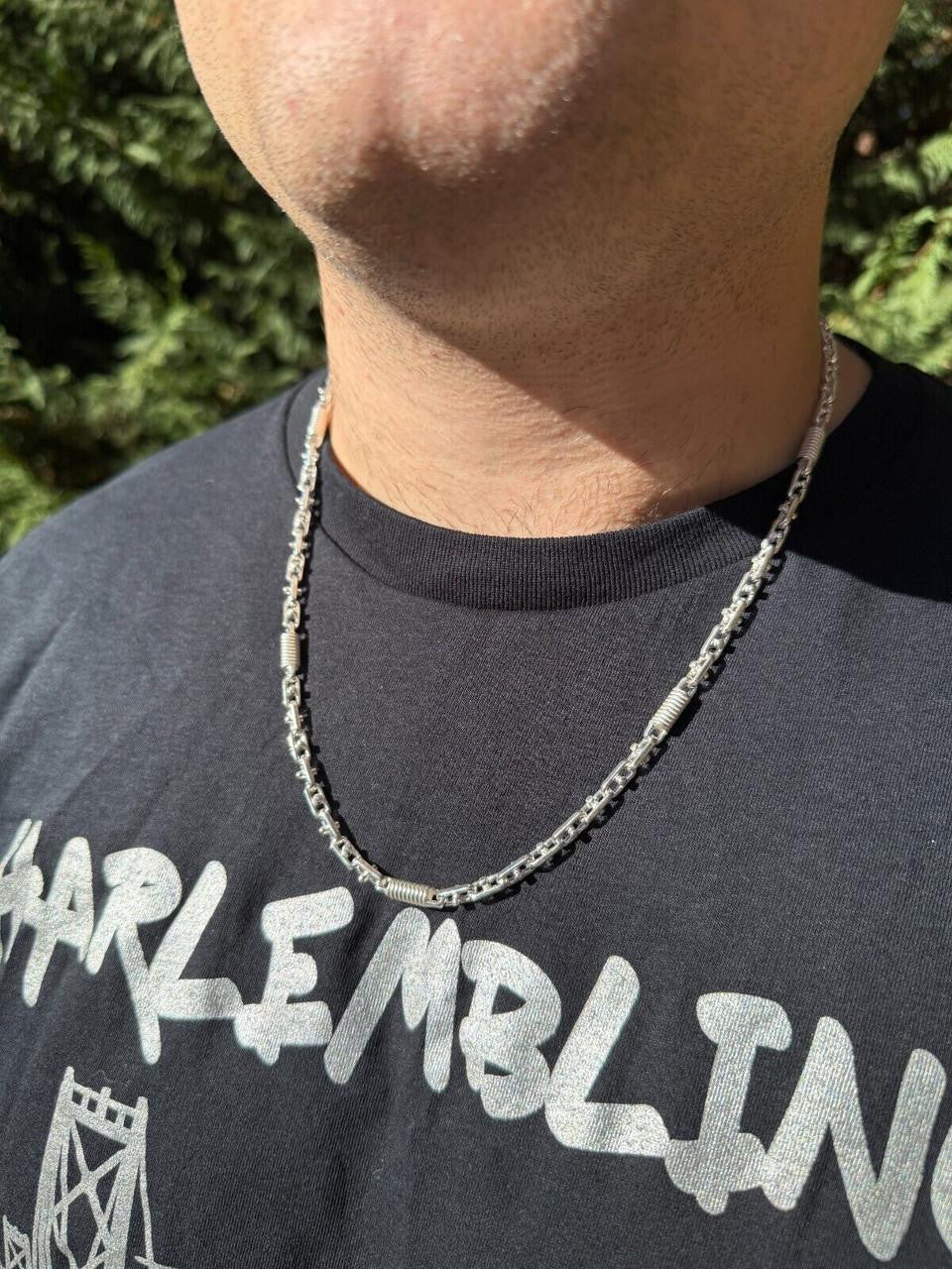 HarlemBling Spring Barrel Rolo Link Chain Necklace - 925 Sterling Silver - 18"-28" - 5mm