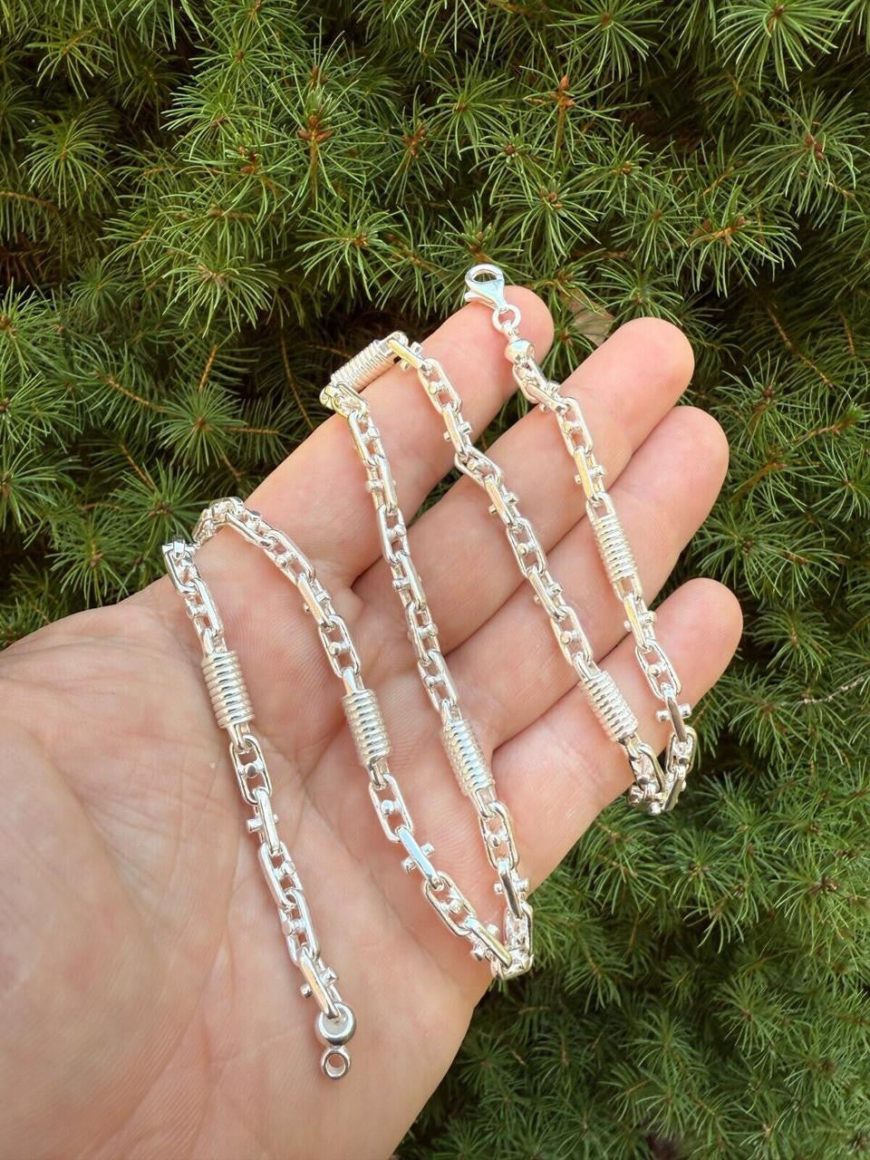 HarlemBling Spring Barrel Rolo Link Chain Necklace - 925 Sterling Silver - 18"-28" - 5mm