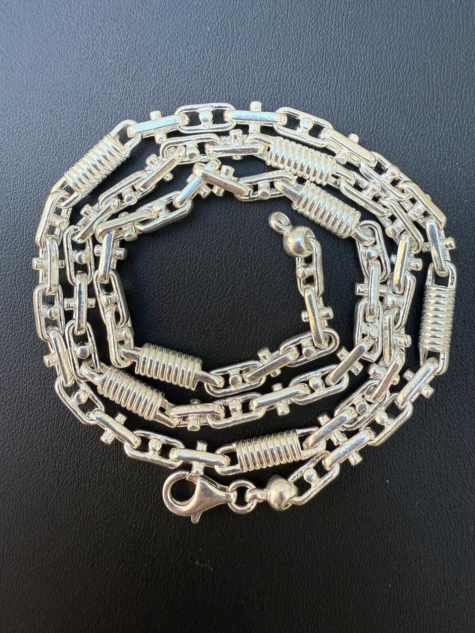 HarlemBling Spring Barrel Rolo Link Chain Necklace - 925 Sterling Silver - 18"-28" - 5mm