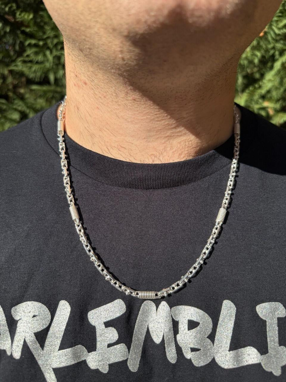 HarlemBling Spring Barrel Rolo Link Chain Necklace - 925 Sterling Silver - 18"-28" - 5mm