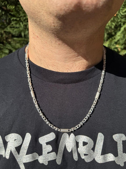 HarlemBling Spring Barrel Rolo Link Chain Necklace - 925 Sterling Silver - 18"-28" - 5mm