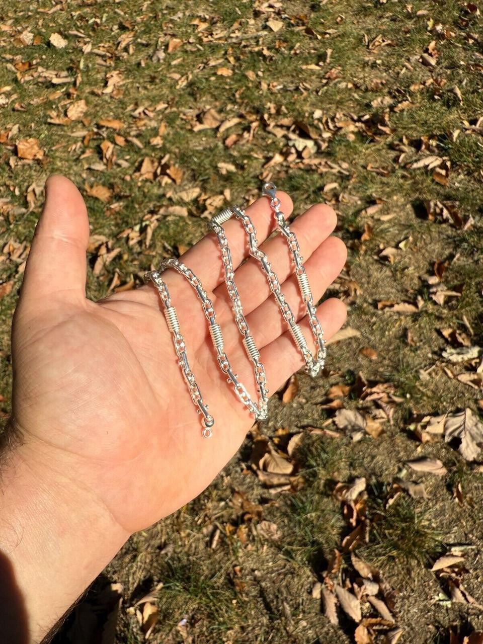 HarlemBling Spring Barrel Rolo Link Chain Necklace - 925 Sterling Silver - 18"-28" - 5mm