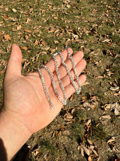 HarlemBling Spring Barrel Rolo Link Chain Necklace - 925 Sterling Silver - 18"-28" - 5mm