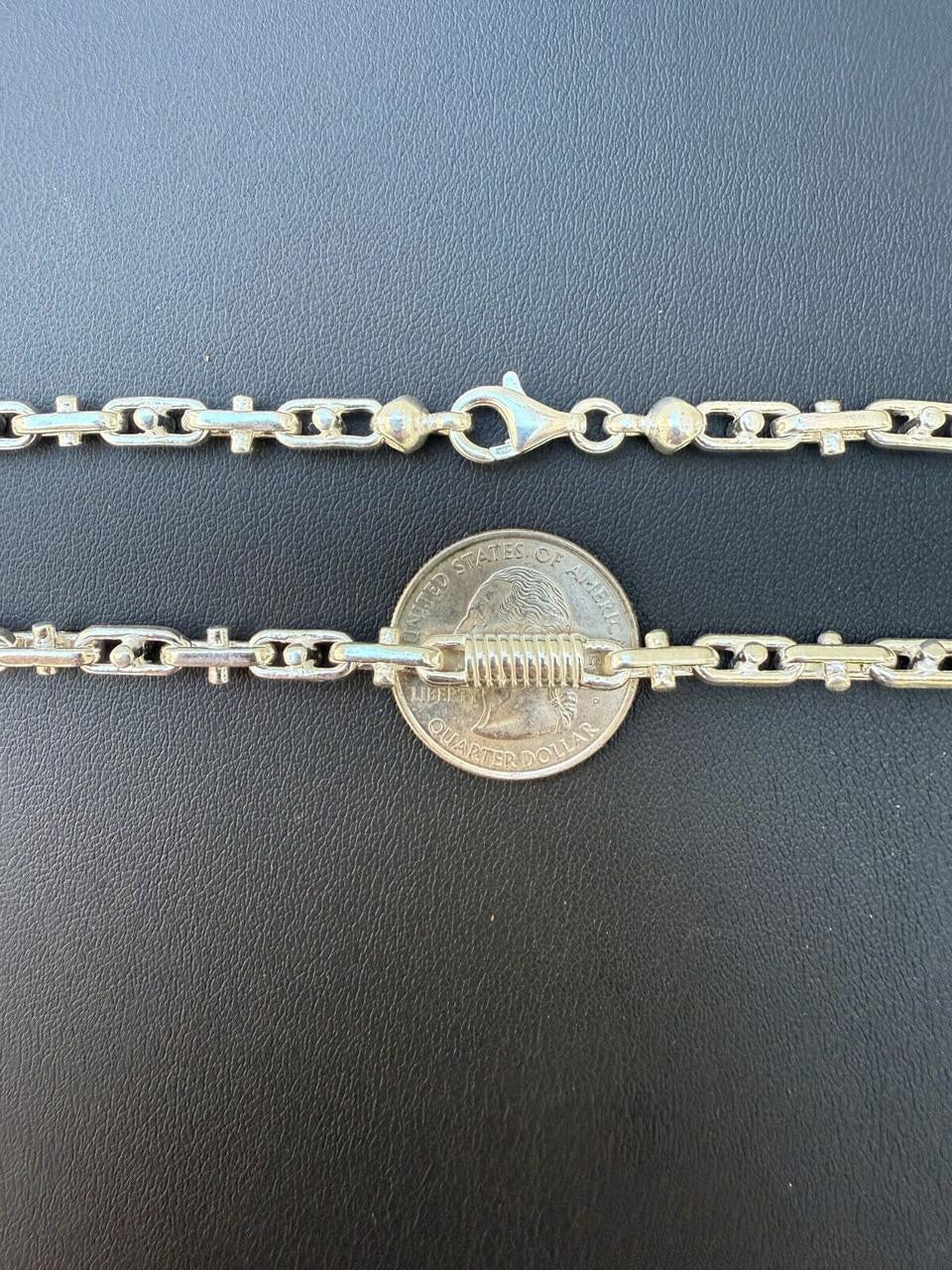 HarlemBling Spring Barrel Rolo Link Chain Necklace - 925 Sterling Silver - 18"-28" - 5mm